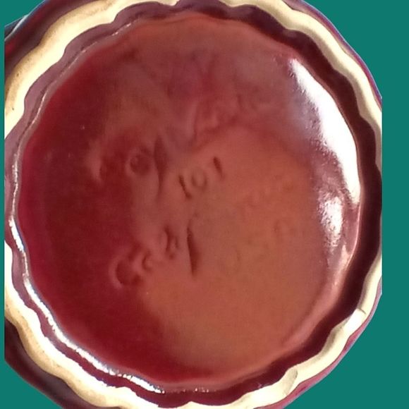 Vintage Valley Vista California Pottery Red with White Rose Trinket Box #101 - Picture 5 of 7